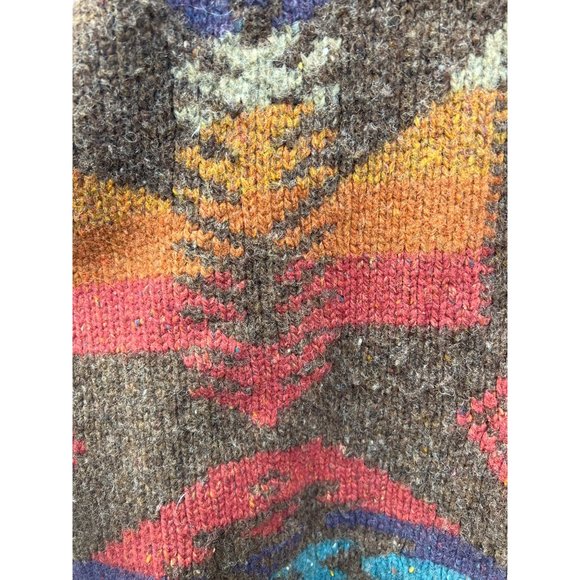 Rare 90's Hand Knit For Lauren Ralph Lauren Aztec Chunky Sweater - Picture 6 of 8